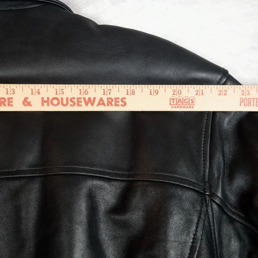 Hold'em Poker Jacket Mens 2XL Black Leather Full Zip Insulated Lined Motorcycle